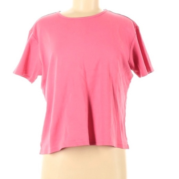 Talbots Short Sleeve Pink Crewneck Casual T-shirt medium - Picture 1 of 6
